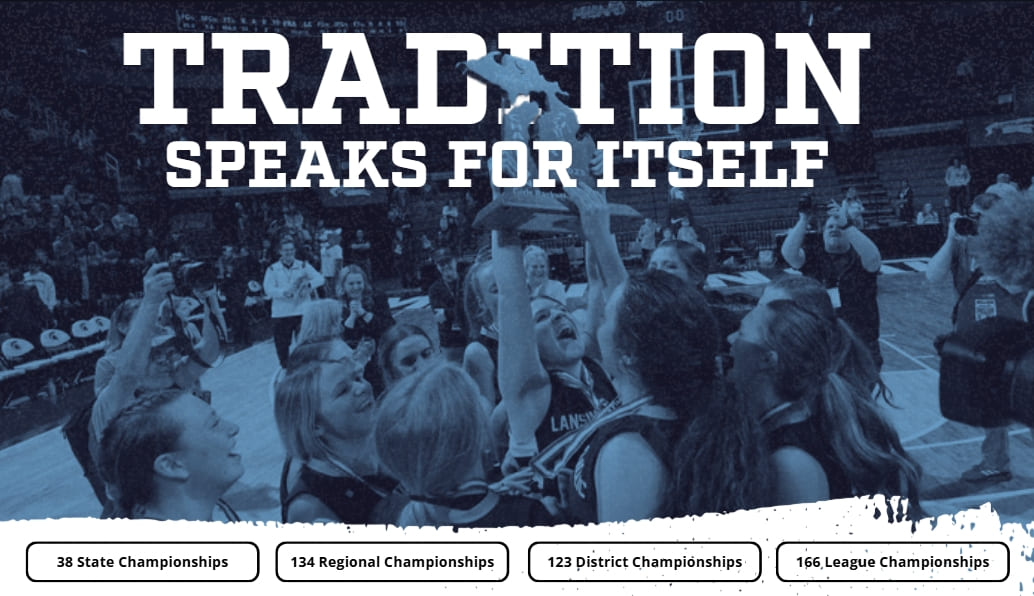 Photo of Girls Basketball celebrating a state championship